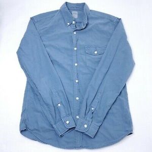 J. Crew Mens Medium Blue Button Down Collared Shirt